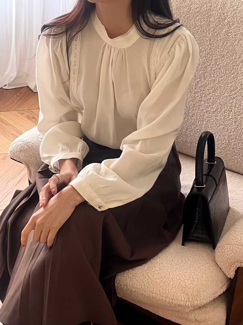 AHOY韓國代購㊣女士新款熱賣職業人氣25秋冬推薦襯衫蕾絲衫AHOY襯衫/蕾絲衫