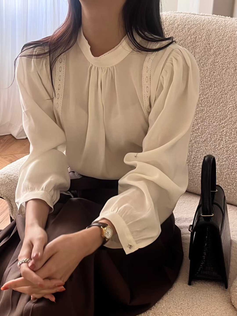 AHOY韓國代購㊣女士新款熱賣職業人氣25秋冬推薦襯衫蕾絲衫AHOY襯衫/蕾絲衫