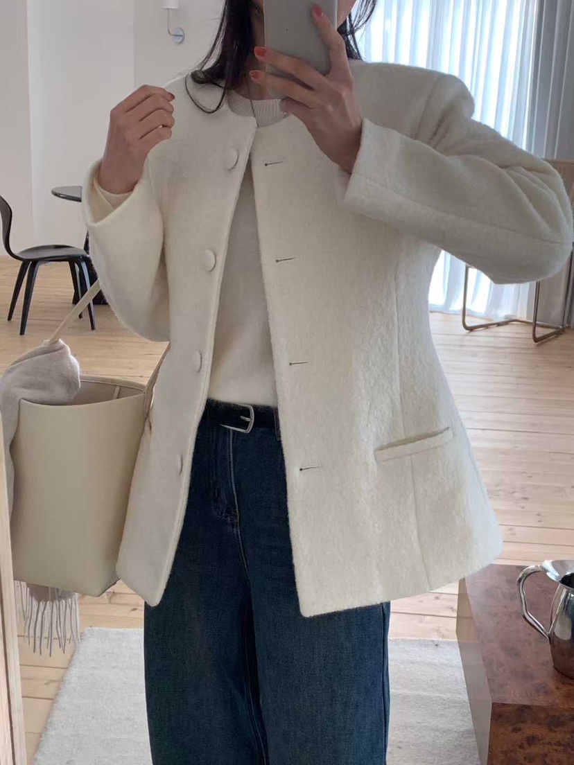 AHOY東大門㊣實拍女士新品休閑25秋冬真品人氣職業夾克羊毛AHOY夾克