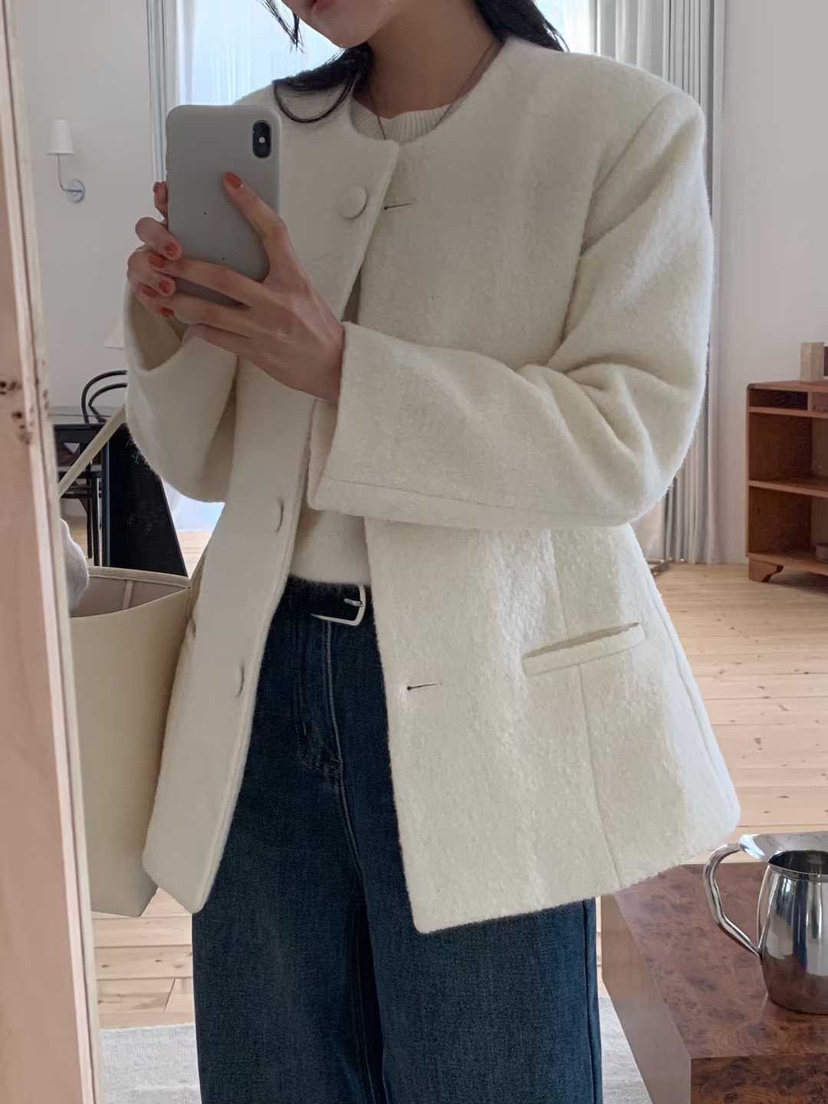 AHOY東大門㊣實拍女士新品休閑25秋冬真品人氣職業夾克羊毛AHOY夾克