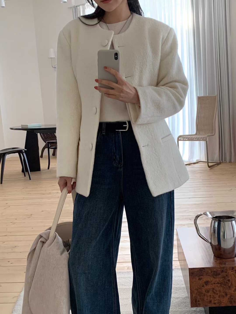 AHOY東大門㊣實拍女士新品休閑25秋冬真品人氣職業夾克羊毛AHOY夾克