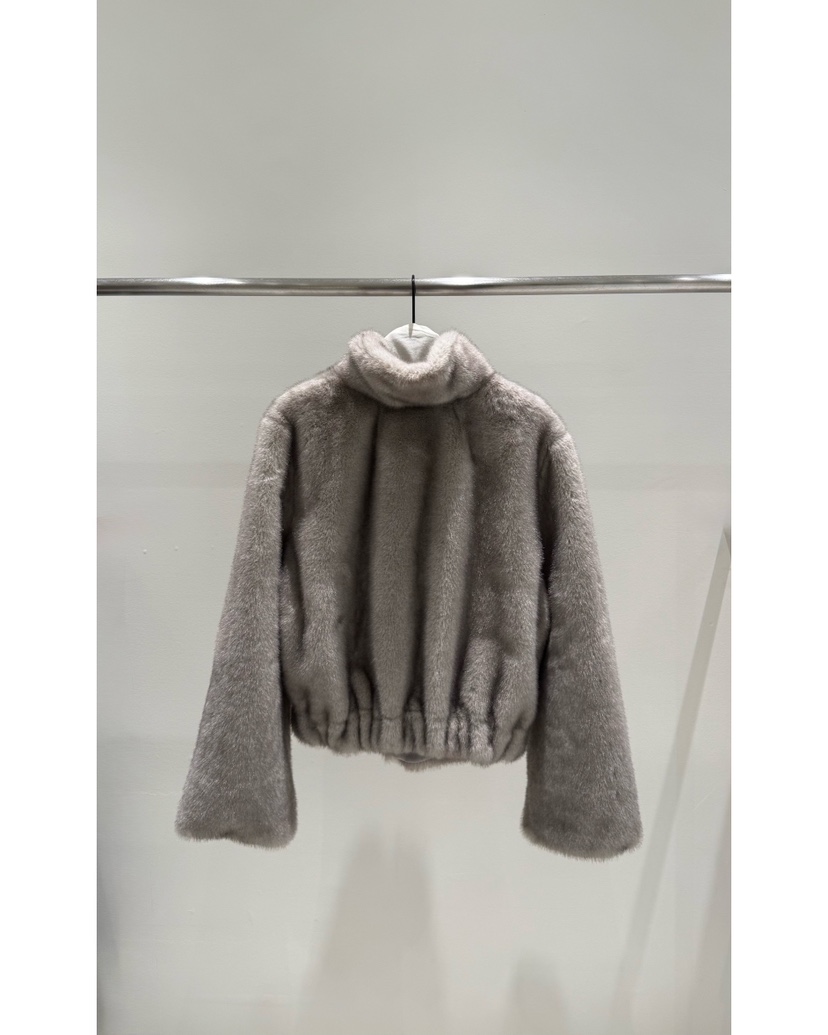 JANIE/NIA韓國代購㊣女士新款25秋冬熱賣休閑短款大衣皮草JANIE/NIA短款大衣