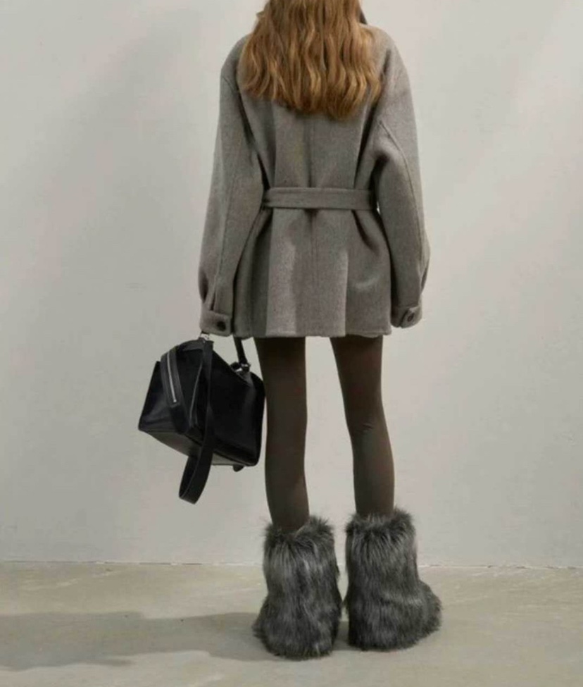 DREAM GIRIS/HOT PLACE韓國直郵㊣女士新款時尚中長款大衣含腰帶口袋DREAM GIRIS/HOT PLACE中長款大衣