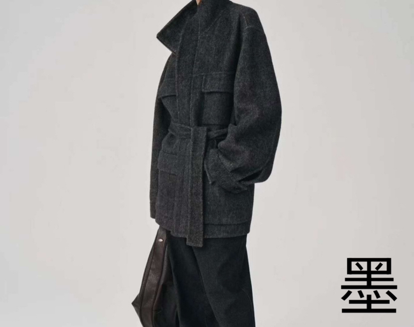 DREAM GIRIS/HOT PLACE韓國直郵㊣女士新款時尚中長款大衣含腰帶口袋DREAM GIRIS/HOT PLACE中長款大衣圖色3