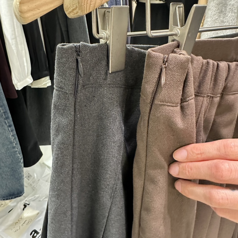 AHOY東大門㊣直郵女裝新品休閑25秋冬真品人氣長裙百褶褶裙AHOY長裙