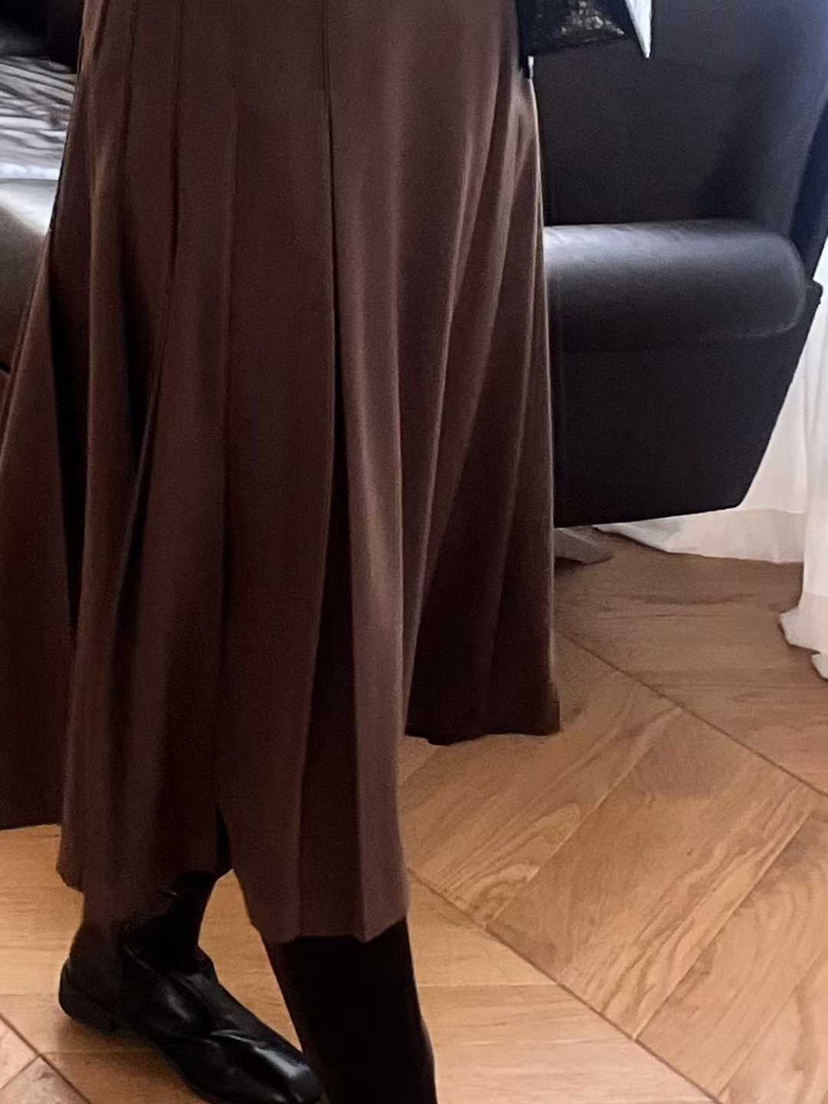 AHOY東大門㊣直郵女裝新品休閑25秋冬真品人氣長裙百褶褶裙AHOY長裙