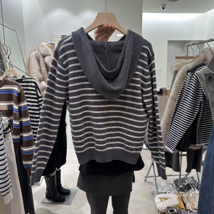 PART3東大門㊣實拍女裝新款時尚25秋冬真品針織衫連帽針織衫Part.3針織衫