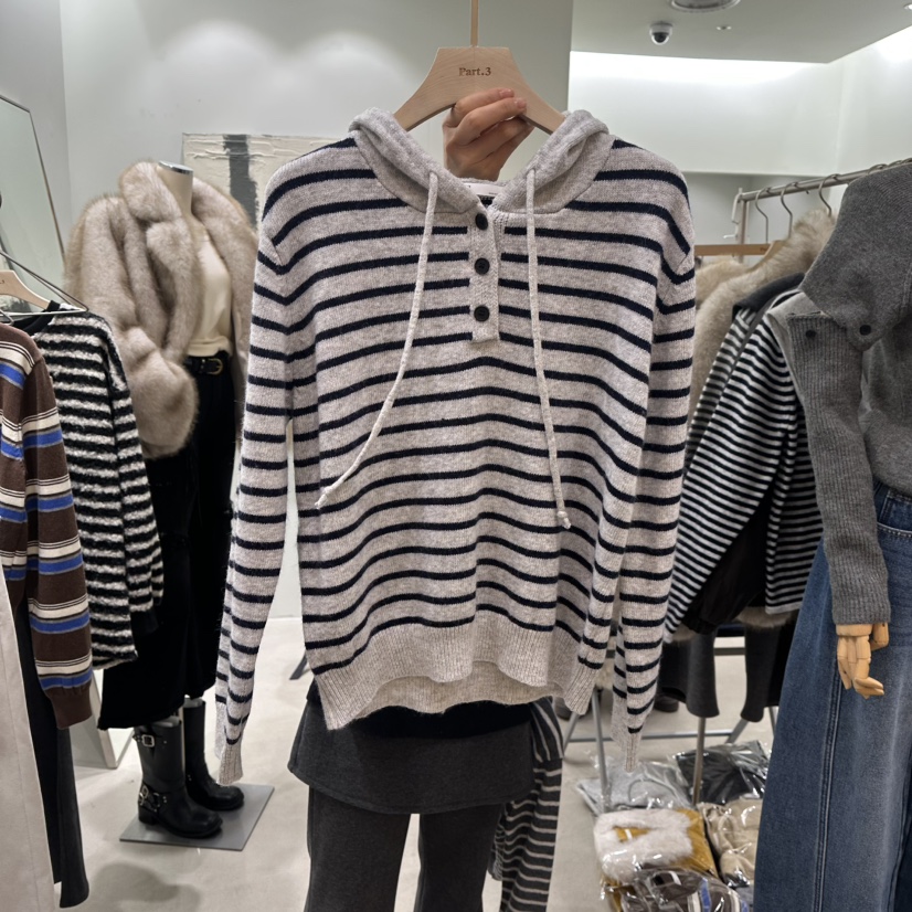 PART3東大門㊣實拍女裝新款時尚25秋冬真品針織衫連帽針織衫Part.3針織衫圖色1