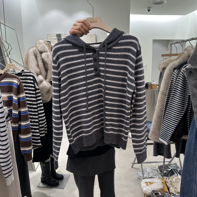 PART3東大門㊣實拍女裝新款時尚25秋冬真品針織衫連帽針織衫Part.3針織衫圖色2