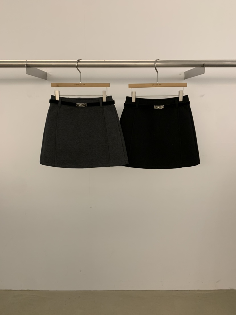 UNDER KEY韓國直郵㊣女士新款時尚推薦真品職業短裙含腰帶UNDER KEY短裙