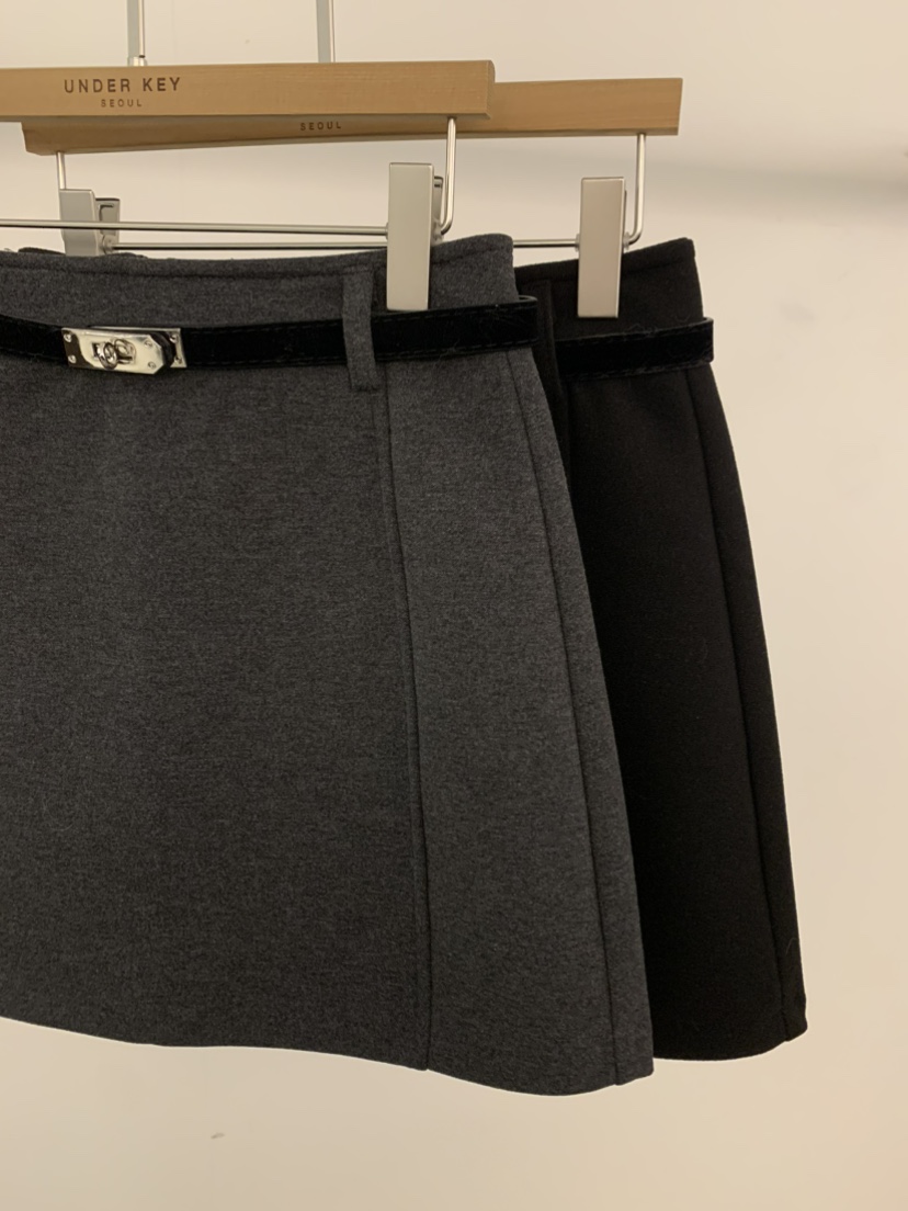 UNDER KEY韓國直郵㊣女士新款時尚推薦真品職業短裙含腰帶UNDER KEY短裙