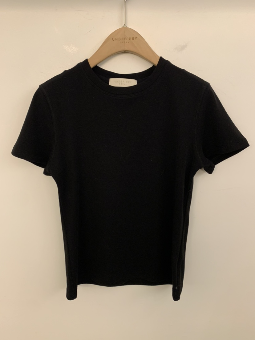 UNDER KEY東大門㊣直郵女裝新品休閑熱賣推薦25秋冬T恤天絲棉UNDER KEYT恤圖色5黑色