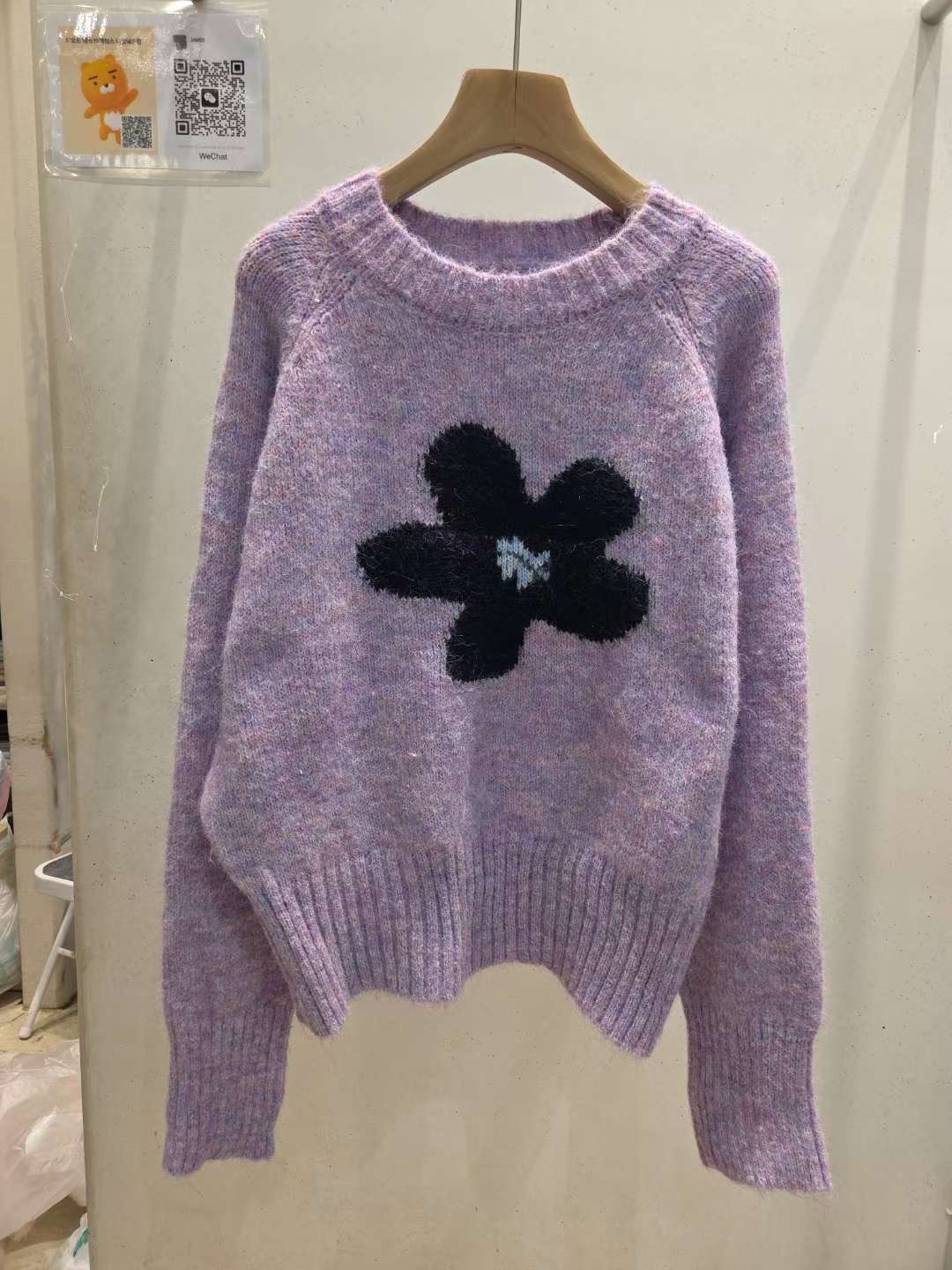 JAMES 제임스東大門㊣直郵女裝新款25秋冬休閑人氣毛衣花朵JAMES毛衣圖色2