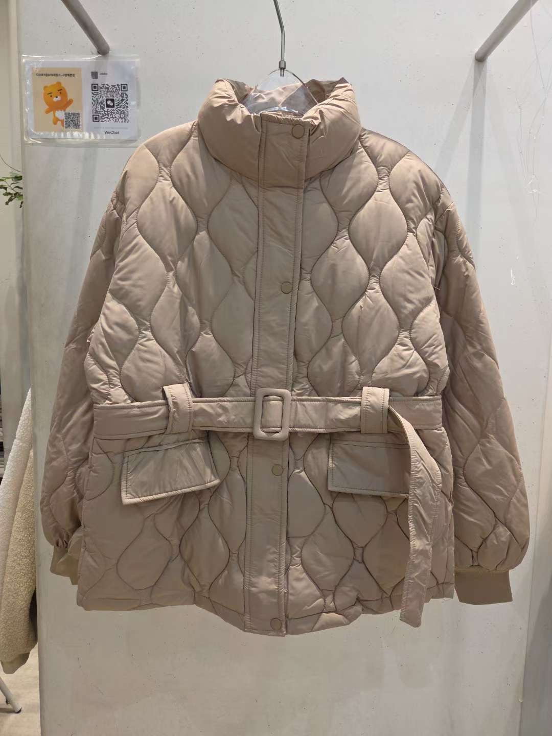 JAMES 제임스東大門㊣實拍女裝新品推薦休閑短款棉服含腰帶JAMES短款棉服圖色2