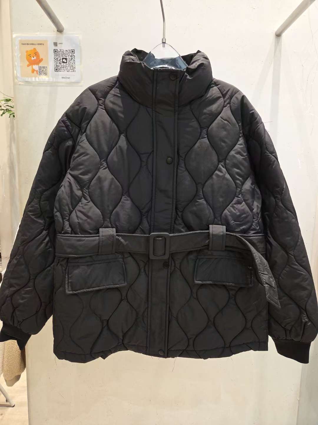 JAMES 제임스東大門㊣實拍女裝新品推薦休閑短款棉服含腰帶JAMES短款棉服圖色3