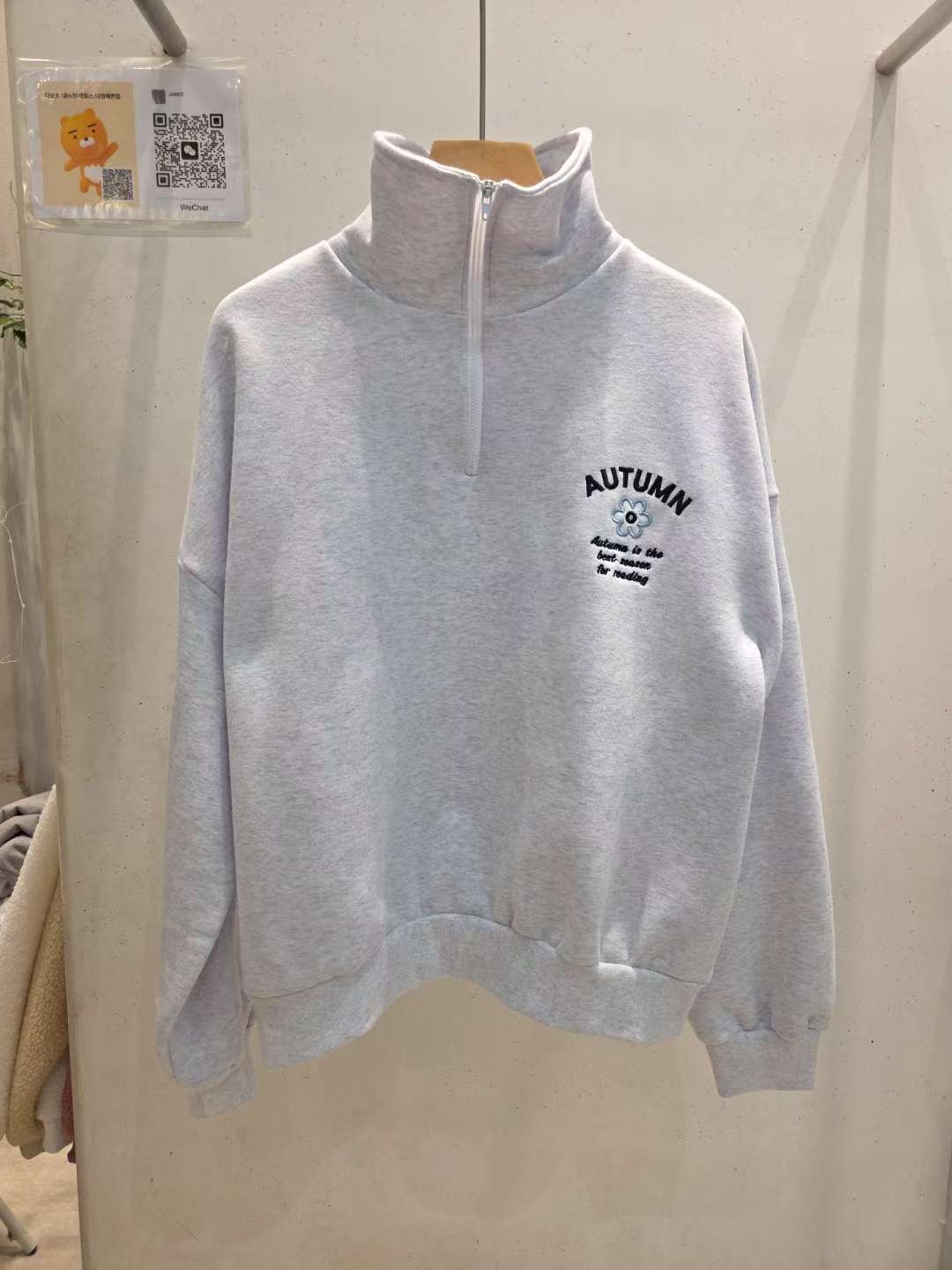 JAMES 제임스東大門㊣代購女裝新品休閑25秋冬衛衣加絨刺繡JAMES衛衣圖色2