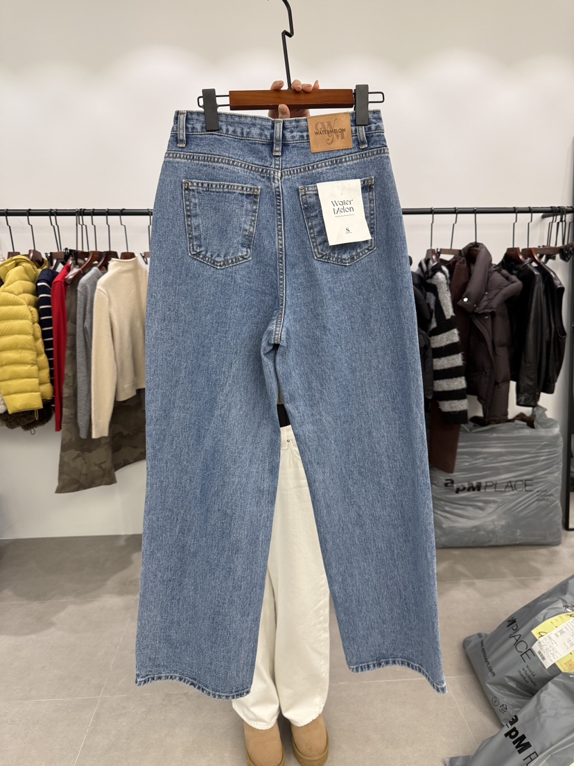 WATERMELON韓國直郵㊣女裝新款職業25秋冬人氣真品牛仔褲柔軟WATER MELON牛仔褲