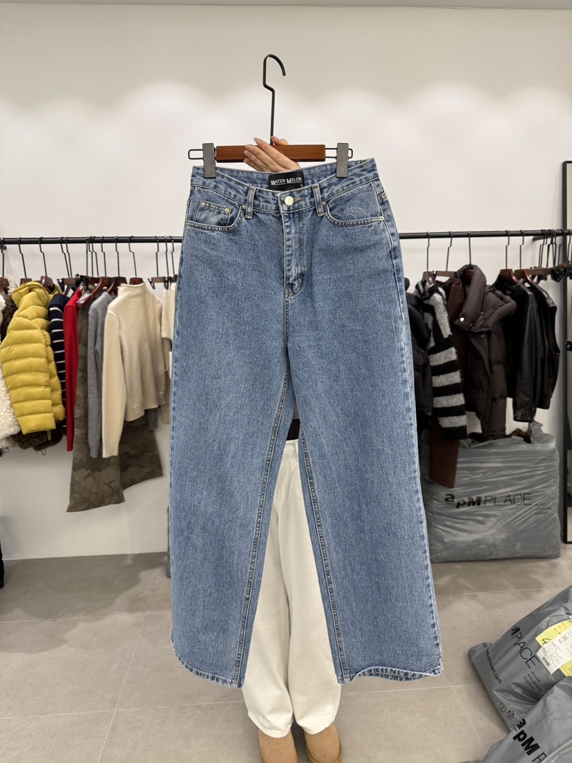 WATERMELON韓國直郵㊣女裝新款職業25秋冬人氣真品牛仔褲柔軟WATER MELON牛仔褲圖色1