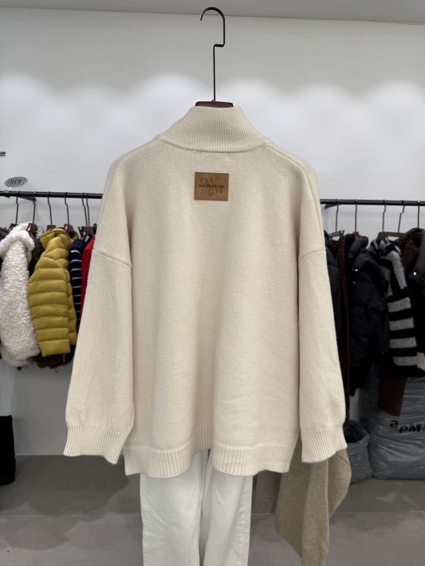 WATERMELON東大門㊣直郵女士新款休閑真品推薦25秋冬針織衫拉鏈WATER MELON針織衫