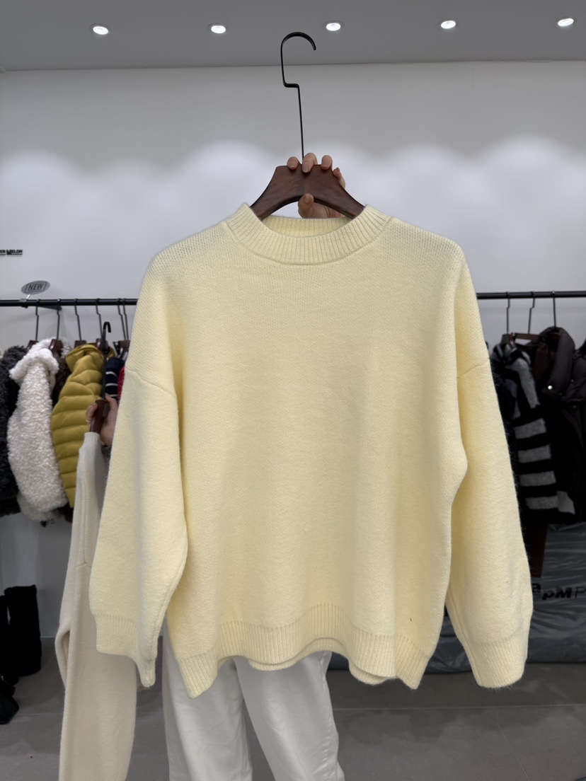 WATERMELON韓國直郵㊣女裝新款職業25秋冬熱賣休閑真品毛衣WATER MELON毛衣圖色2奶油色