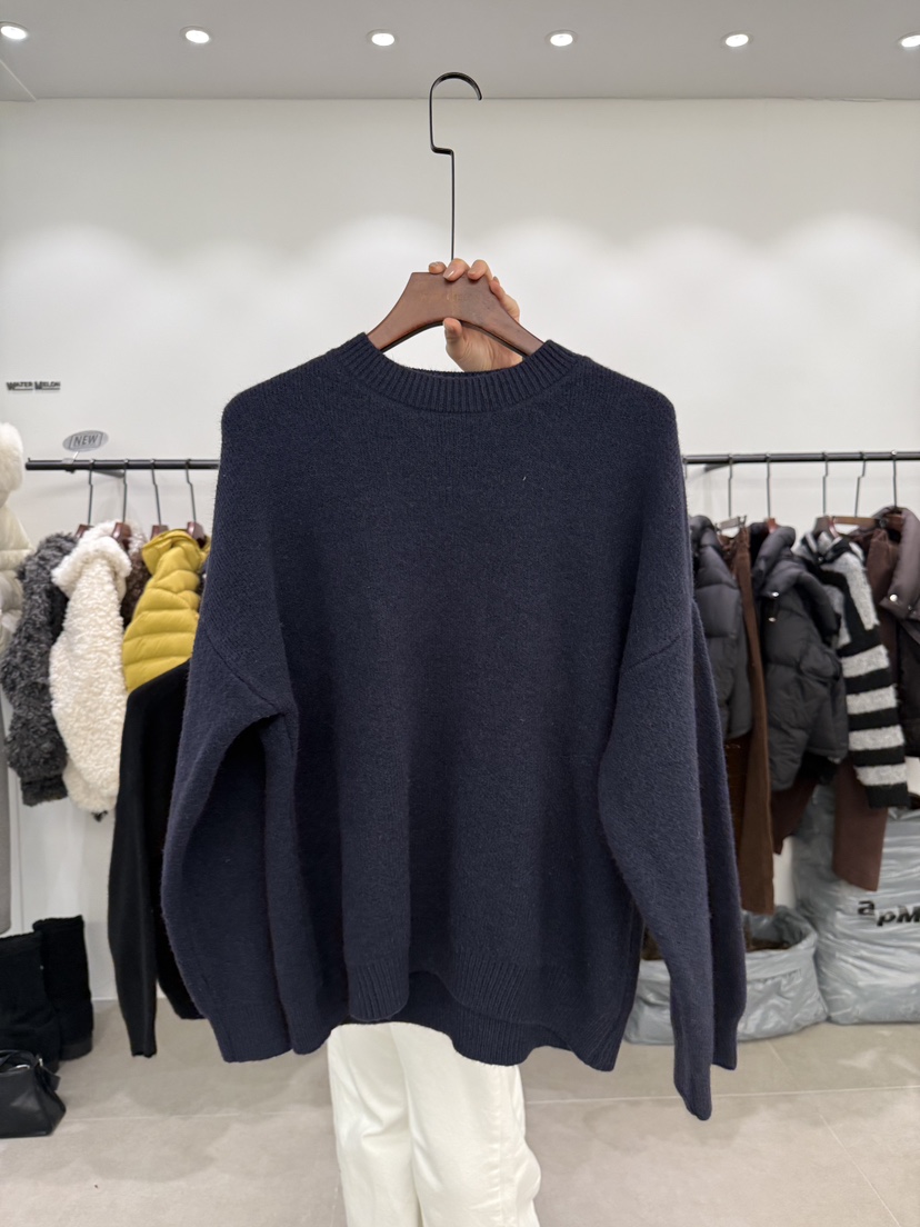 WATERMELON韓國直郵㊣女裝新款職業25秋冬熱賣休閑真品毛衣WATER MELON毛衣圖色6深藍色