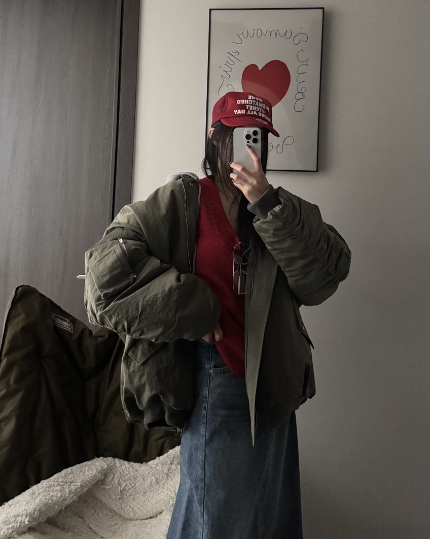 OKIE韓國代購㊣女裝新品25秋冬休閑真品推薦時尚短款棉服褶皺OKIE短款棉服