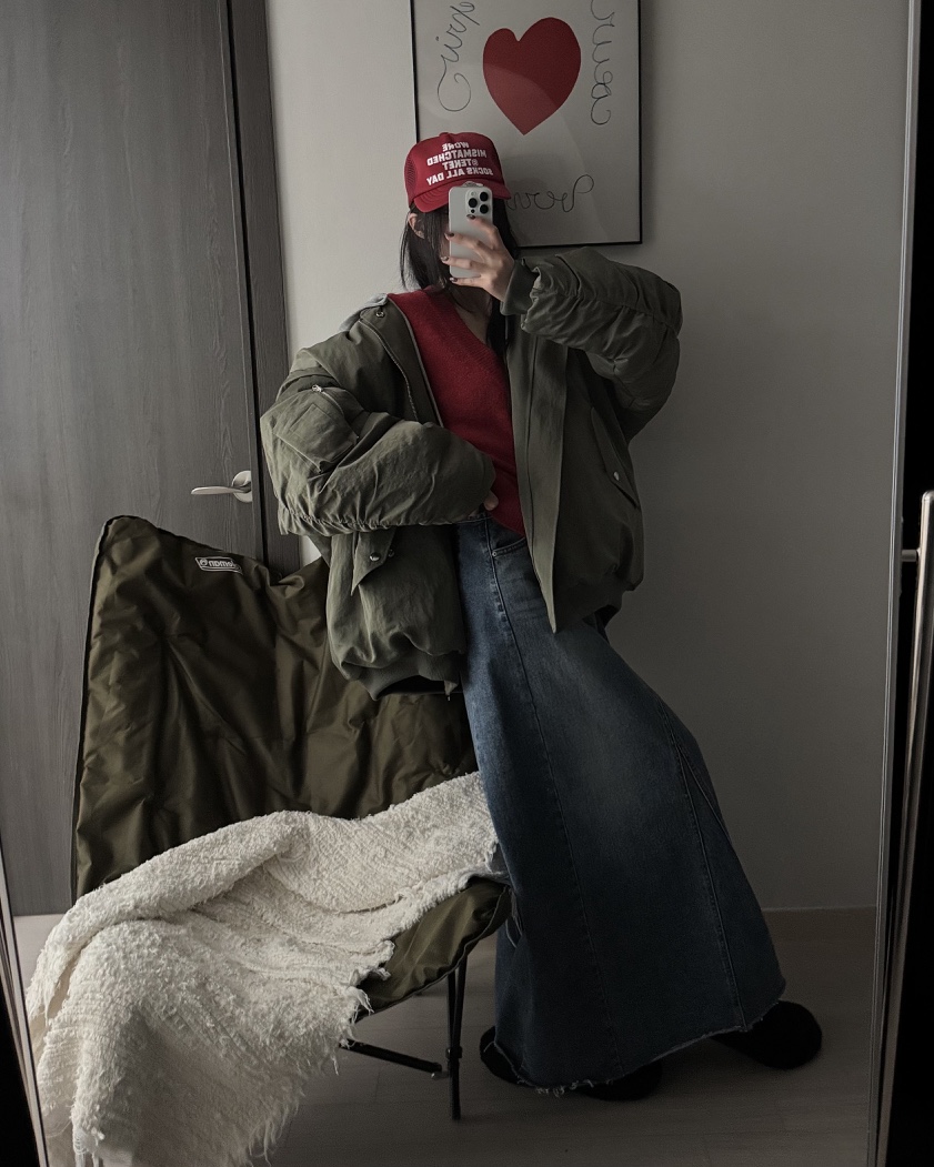 OKIE韓國代購㊣女裝新品25秋冬休閑真品推薦時尚短款棉服褶皺OKIE短款棉服