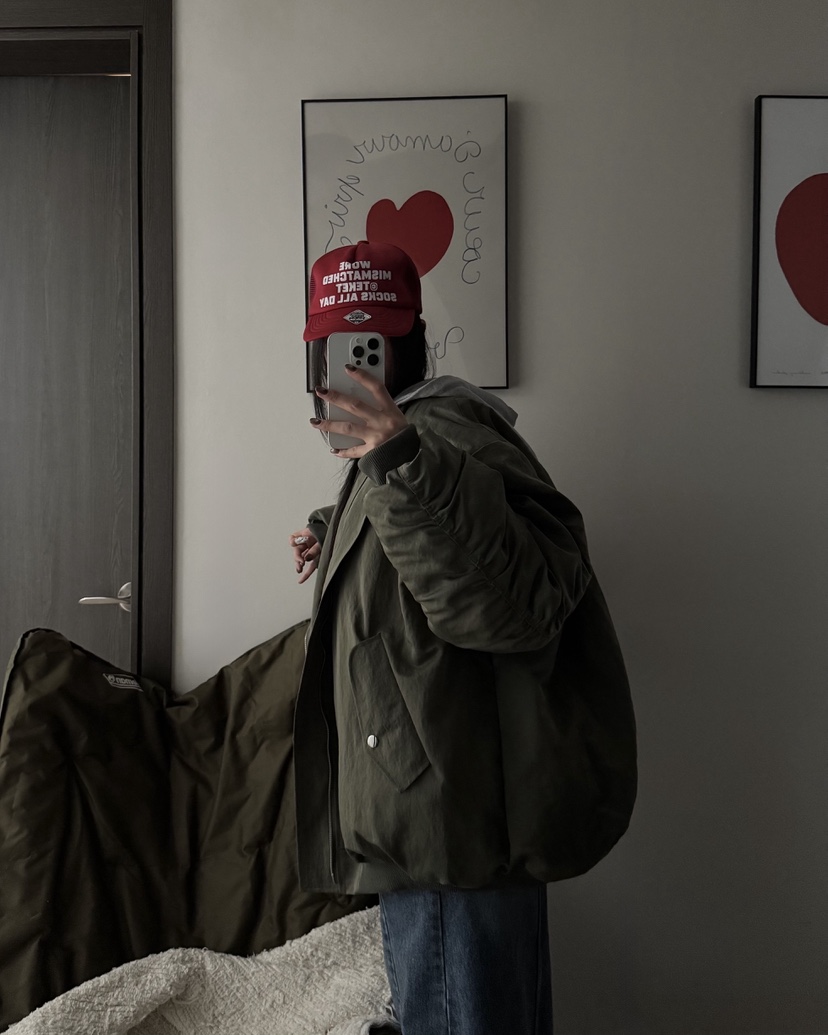 OKIE韓國代購㊣女裝新品25秋冬休閑真品推薦時尚短款棉服褶皺OKIE短款棉服