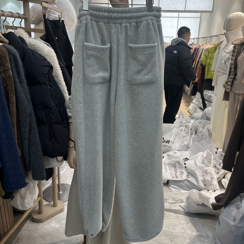 MAGNOLIA36-L韓國代購㊣女士新品休閑熱賣時尚25秋冬休閑褲抓絨MAGNOLIA36-L休閑褲