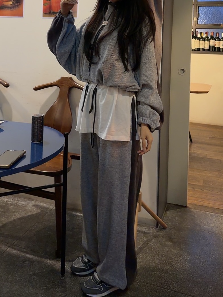 PALETTE-Q東大門㊣直郵女裝新款25秋冬時尚休閑休閑褲抓絨PALETTE-Q休閑褲