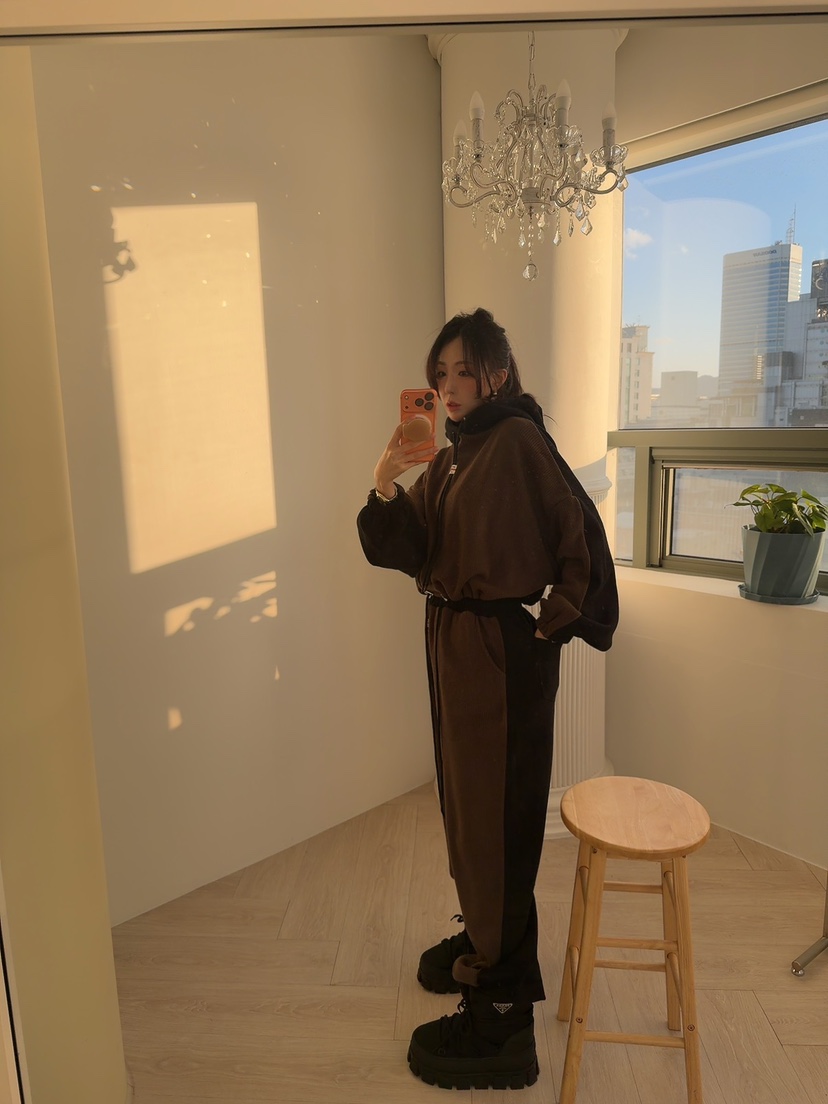 PALETTE-Q東大門㊣直郵女裝新款25秋冬時尚休閑休閑褲抓絨PALETTE-Q休閑褲