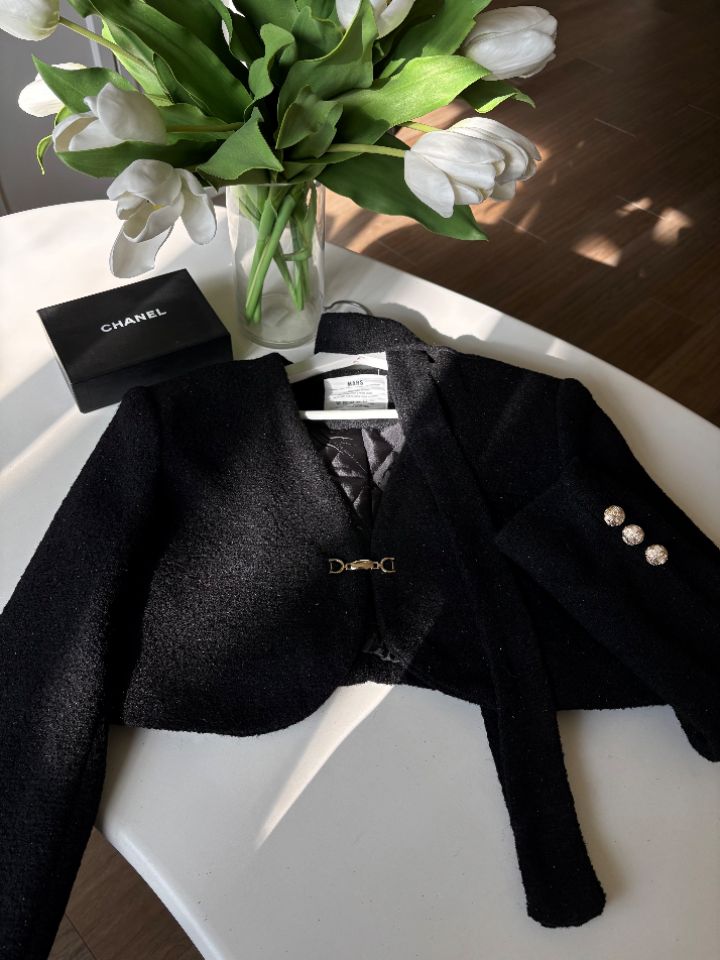 mars東大門㊣實拍女裝新品推薦真品人氣職業夾克含脖帶粗花呢mars夾克