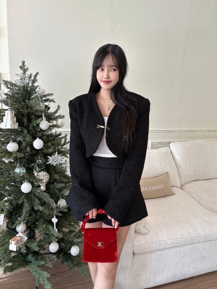 mars東大門㊣實拍女裝新品推薦真品人氣職業夾克含脖帶粗花呢mars夾克