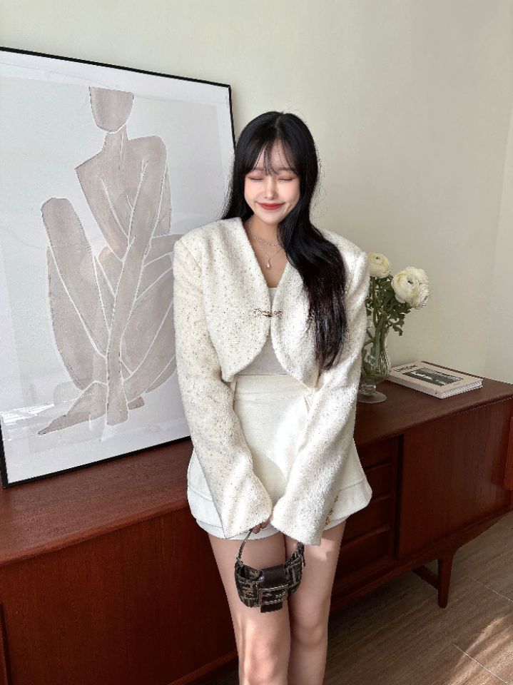 mars東大門㊣實拍女裝新品推薦真品人氣職業夾克含脖帶粗花呢mars夾克