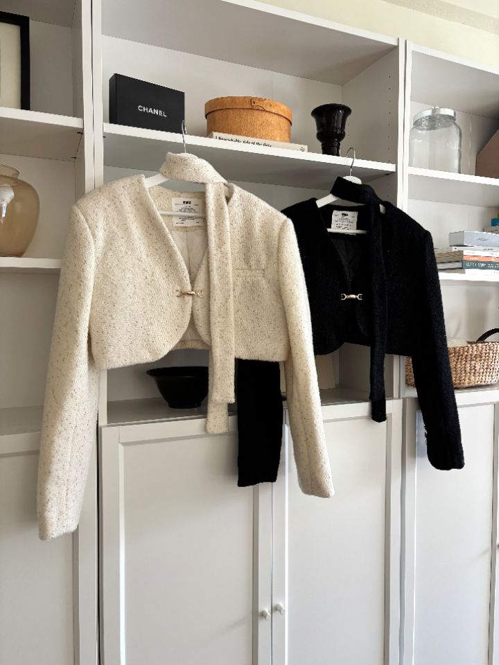 mars東大門㊣實拍女裝新品推薦真品人氣職業夾克含脖帶粗花呢mars夾克