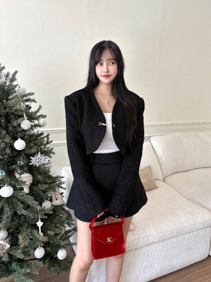 mars東大門㊣實拍女裝新品推薦真品人氣職業夾克含脖帶粗花呢mars夾克