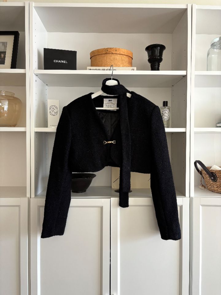 mars東大門㊣實拍女裝新品推薦真品人氣職業夾克含脖帶粗花呢mars夾克圖色2