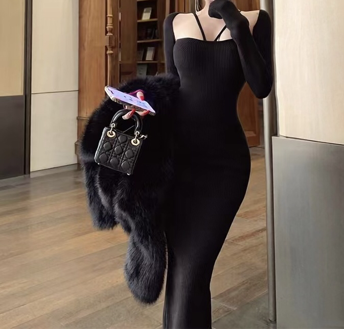 KC MARKET東大門㊣實拍女士新款真品熱賣休閑連衣裙粗花呢KC MARKET連衣裙