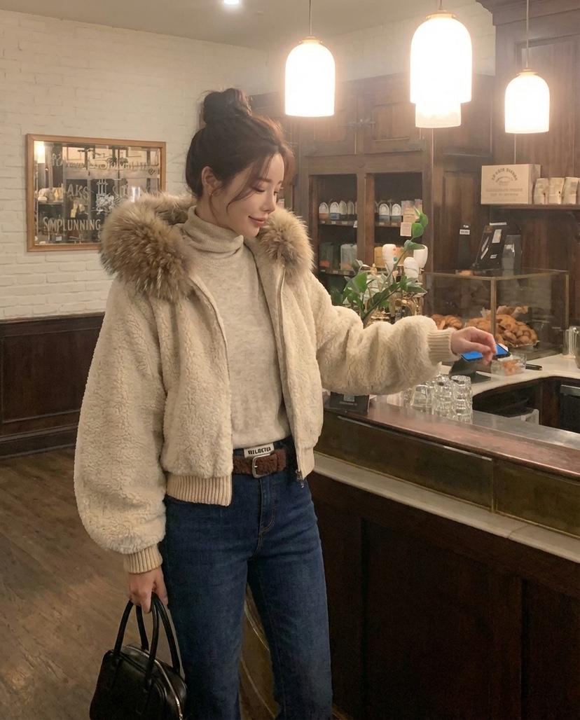 MILLIMETER東大門㊣實拍女士新品職業時尚推薦25秋冬夾克貂皮MILLIMETER/MGML夾克