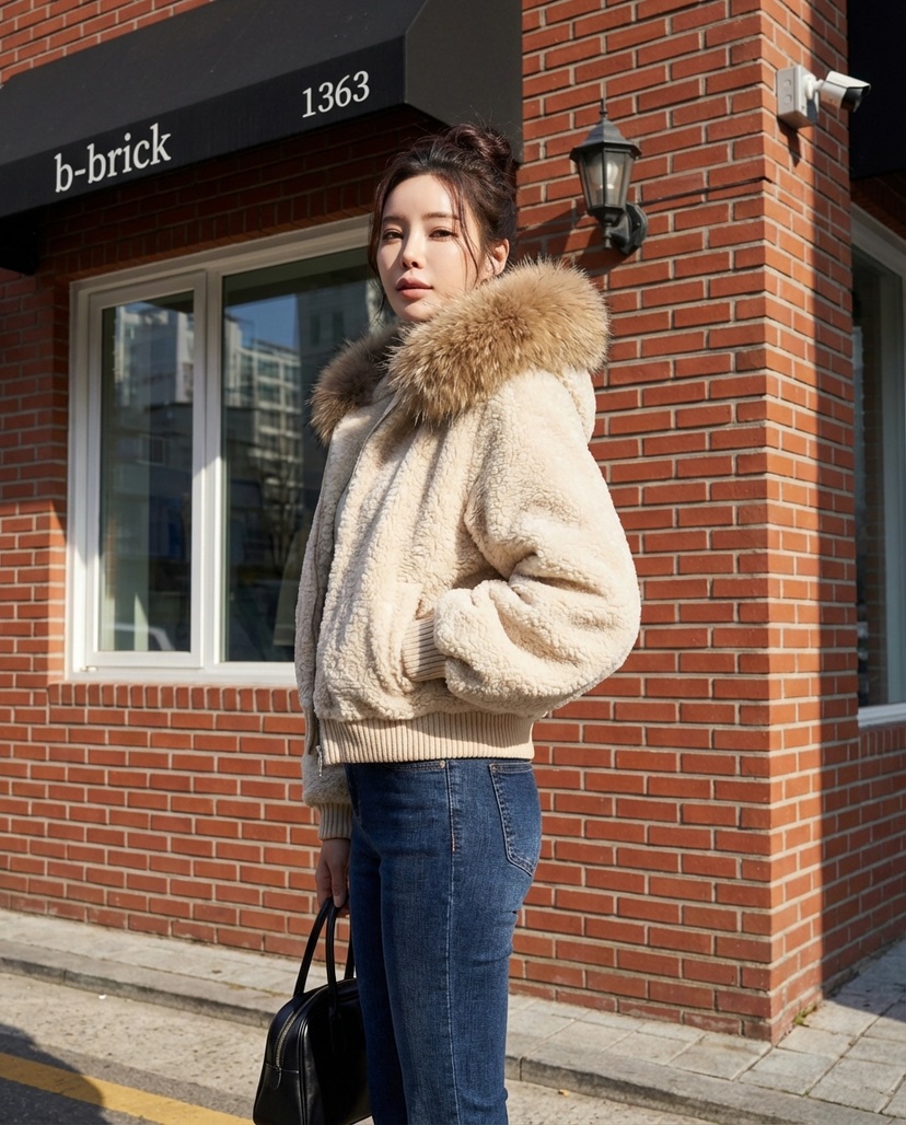 MILLIMETER東大門㊣實拍女士新品職業時尚推薦25秋冬夾克貂皮MILLIMETER/MGML夾克