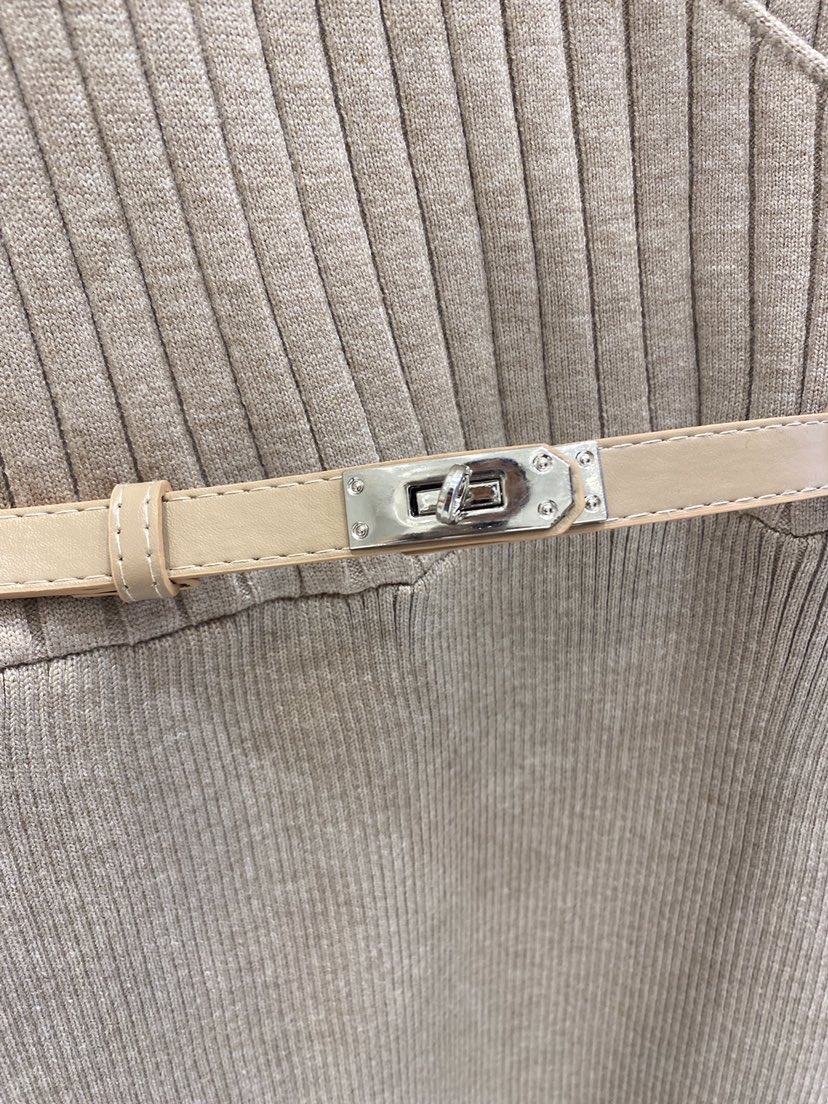 KC MARKET韓國代購㊣女士新款熱賣時尚25秋冬連衣裙不含腰帶KC MARKET連衣裙