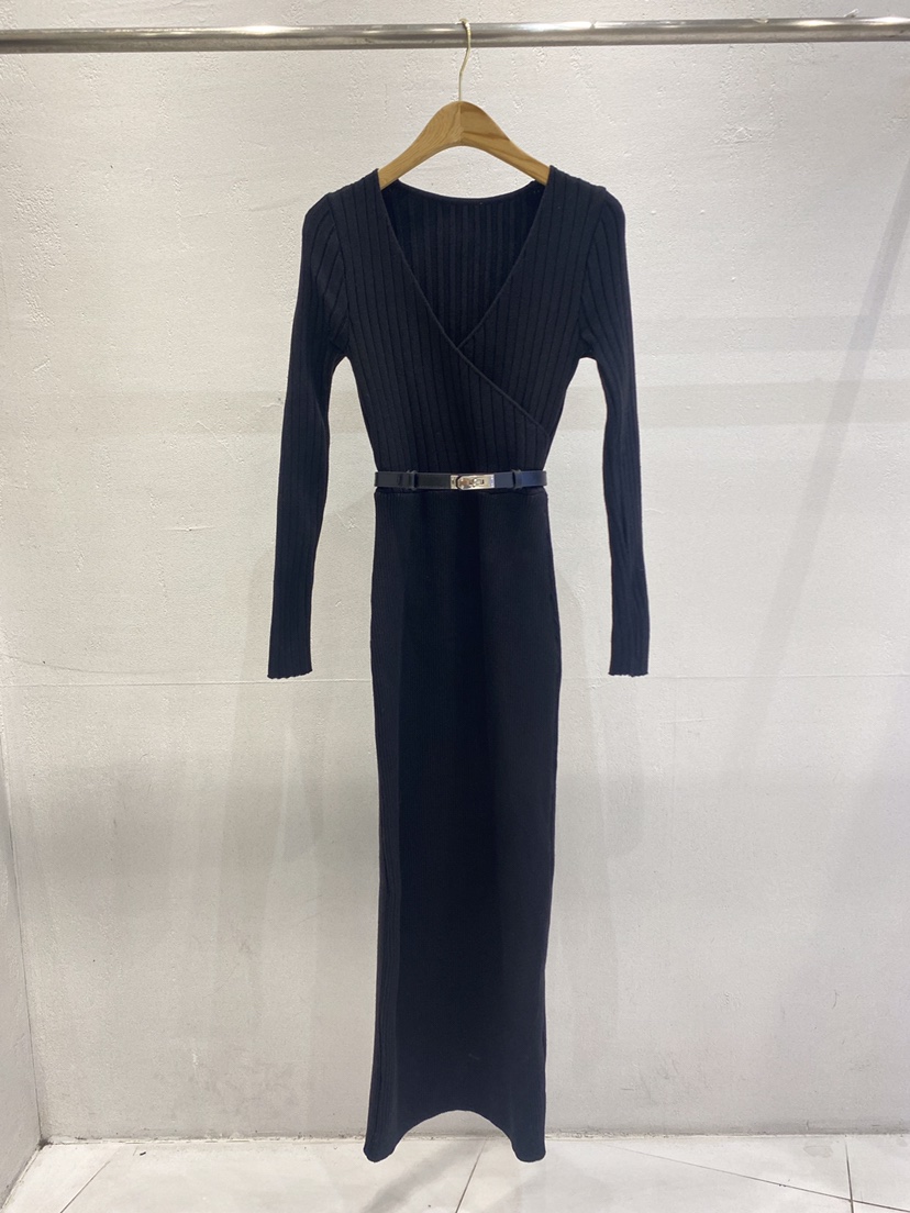 KC MARKET韓國代購㊣女士新款熱賣時尚25秋冬連衣裙不含腰帶KC MARKET連衣裙圖色2