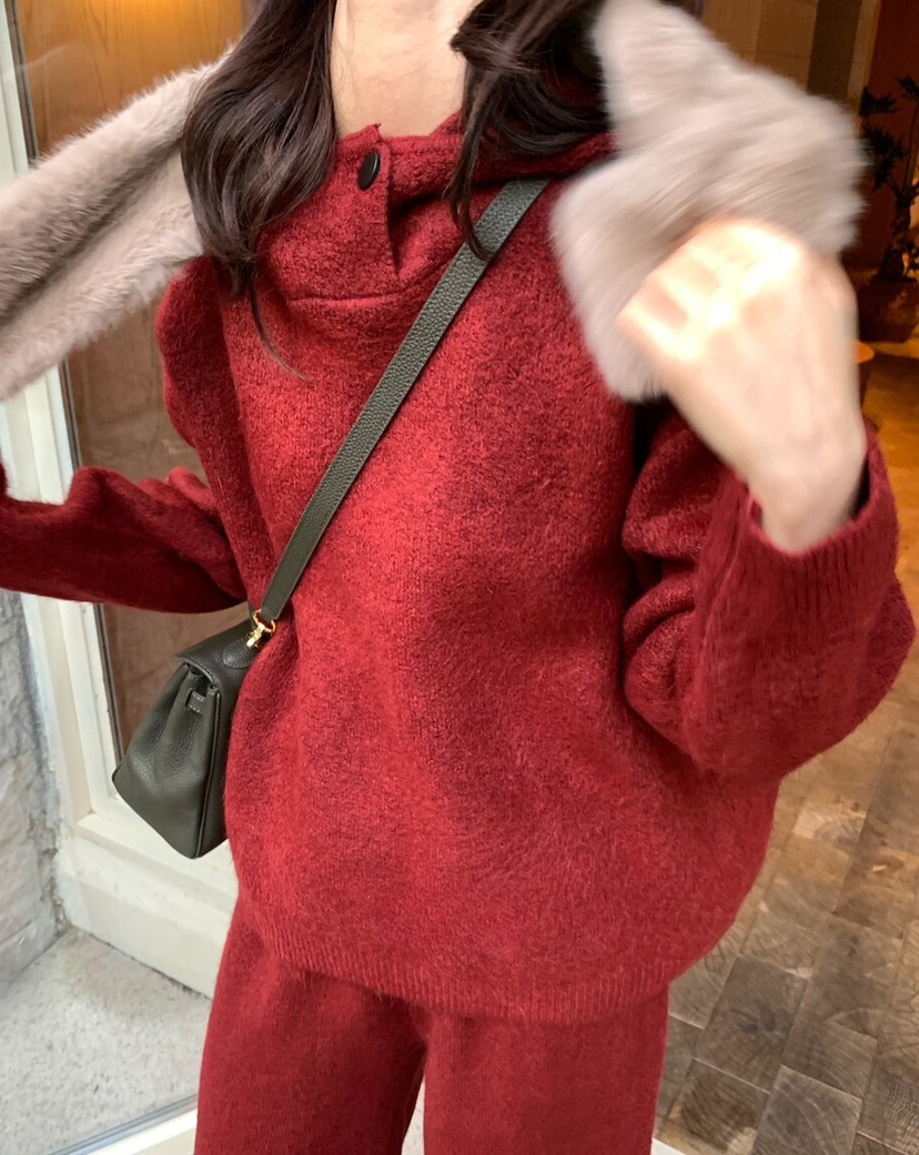 OLA韓國直郵㊣女裝新品推薦真品人氣休閑25秋冬時尚套裝連帽mellor/OLA套裝