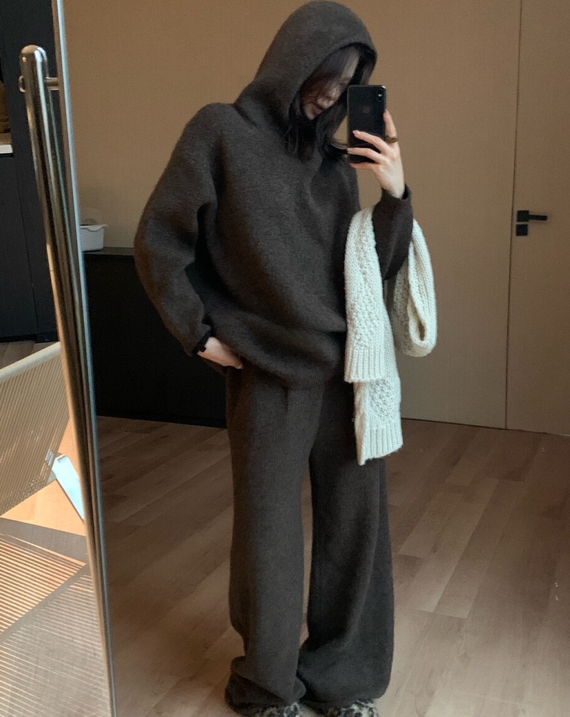 OLA韓國直郵㊣女裝新品推薦真品人氣休閑25秋冬時尚套裝連帽mellor/OLA套裝