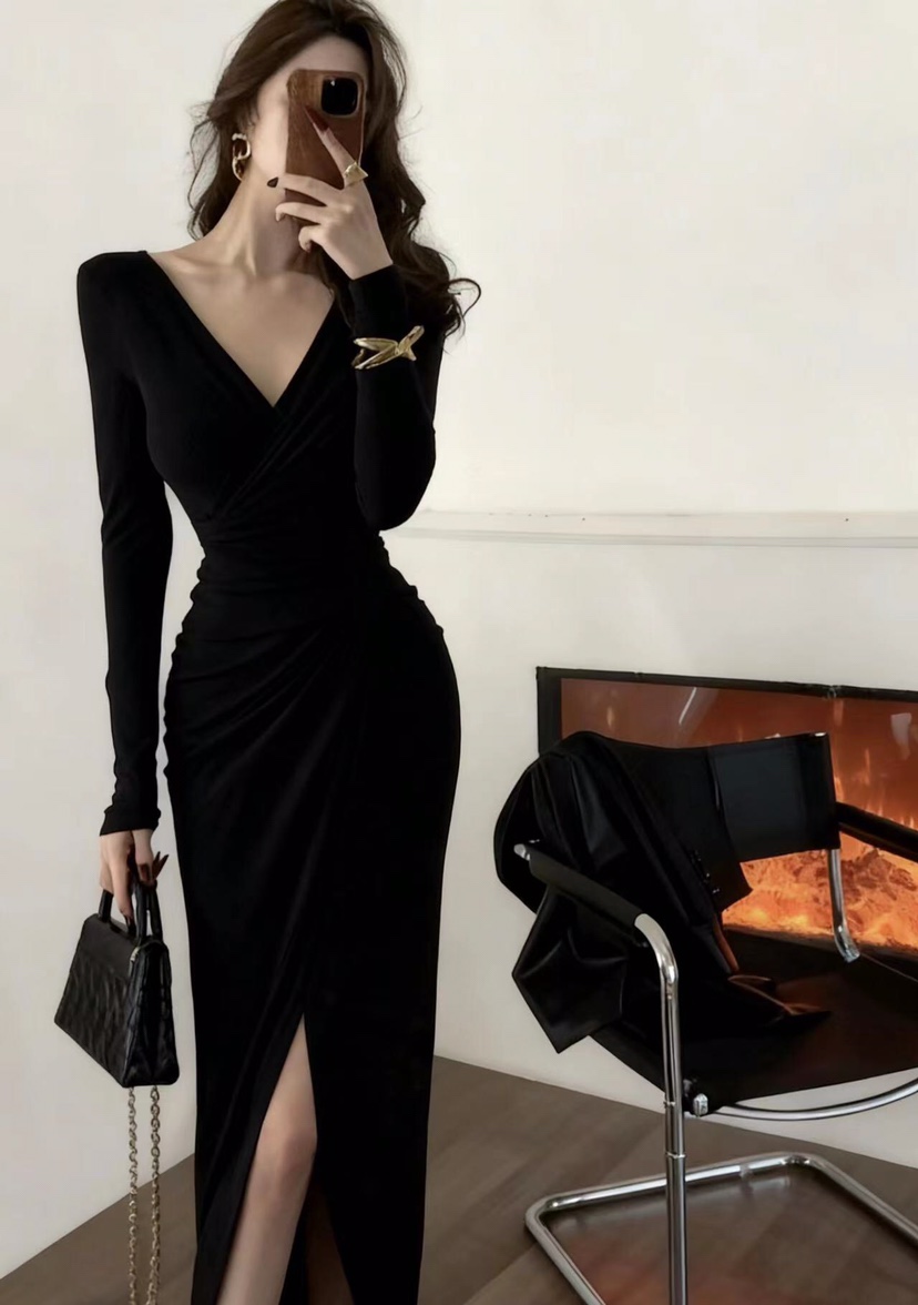 KC MARKET東大門㊣直郵女士新款推薦真品25秋冬職業連衣裙KC MARKET連衣裙