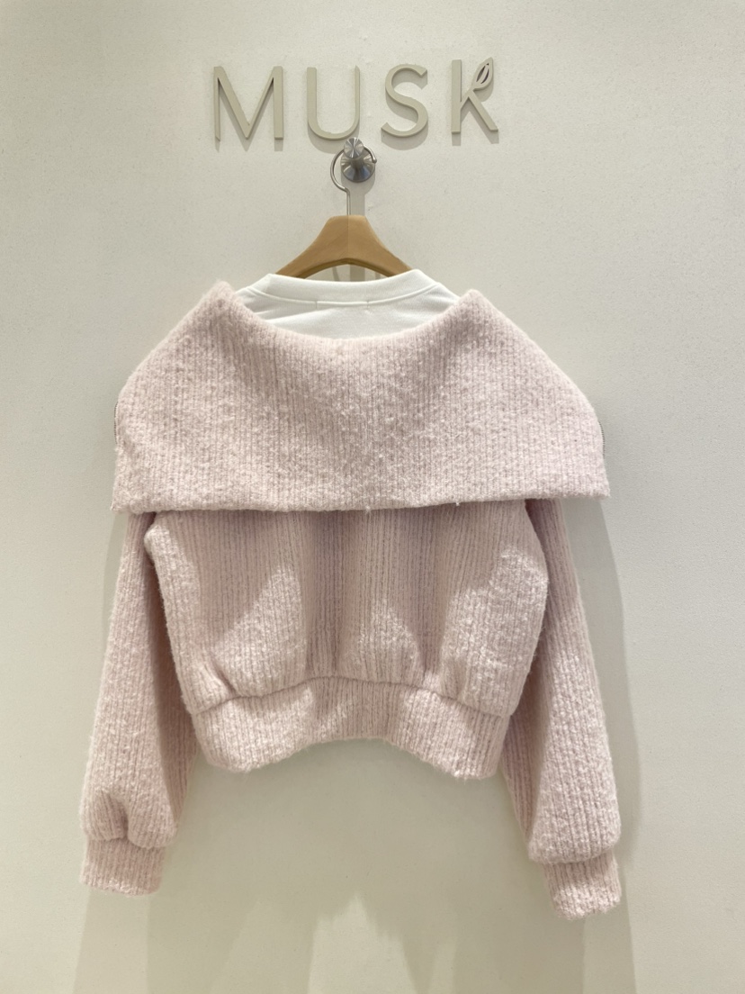 MUSK韓國直郵㊣女士新品熱賣推薦休閑時尚衛衣安哥拉羊毛拉鏈MUSK衛衣