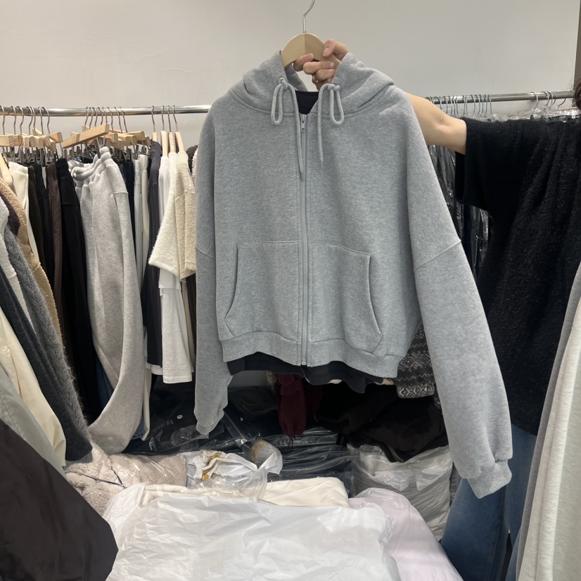 TAFFETA東大門㊣直郵女裝新品休閑推薦熱賣衛衣連帽衫加絨拉鏈TAFFETA衛衣圖色3