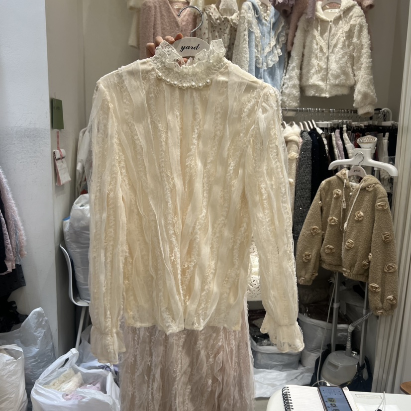 YARD東大門㊣實拍女裝新款25秋冬人氣真品休閑熱賣襯衫蕾絲衫YARD襯衫/蕾絲衫圖色1