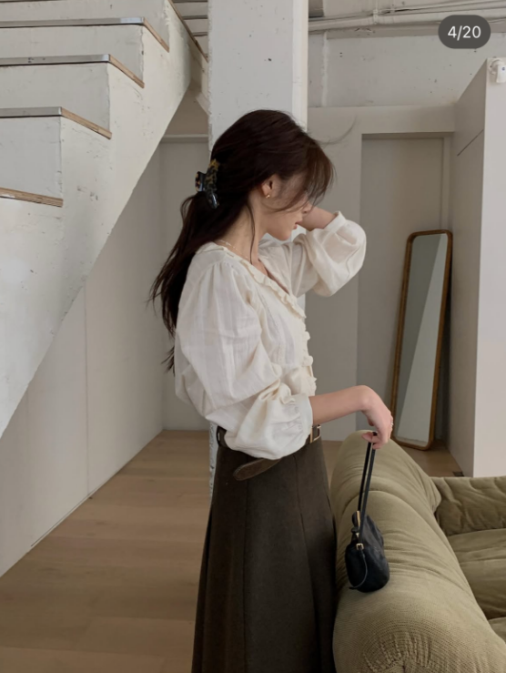 MIELLE-미엘르-OT東大門㊣直郵女士新品熱賣休閑襯衫蕾絲衫MIELLE-미엘르-OT襯衫/蕾絲衫