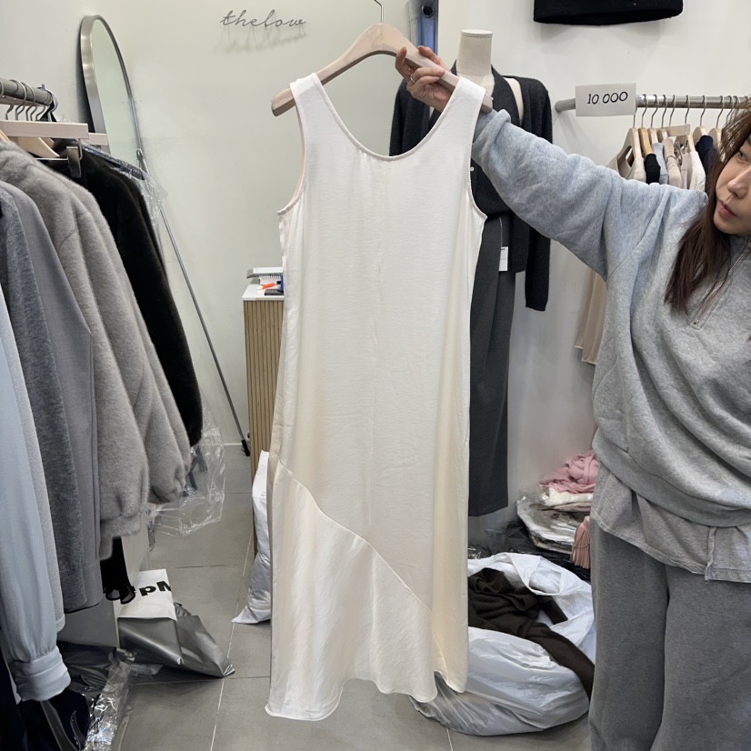THE LOW韓國代購㊣女裝新品職業熱賣推薦人氣休閑連衣裙超長THE LOW連衣裙
